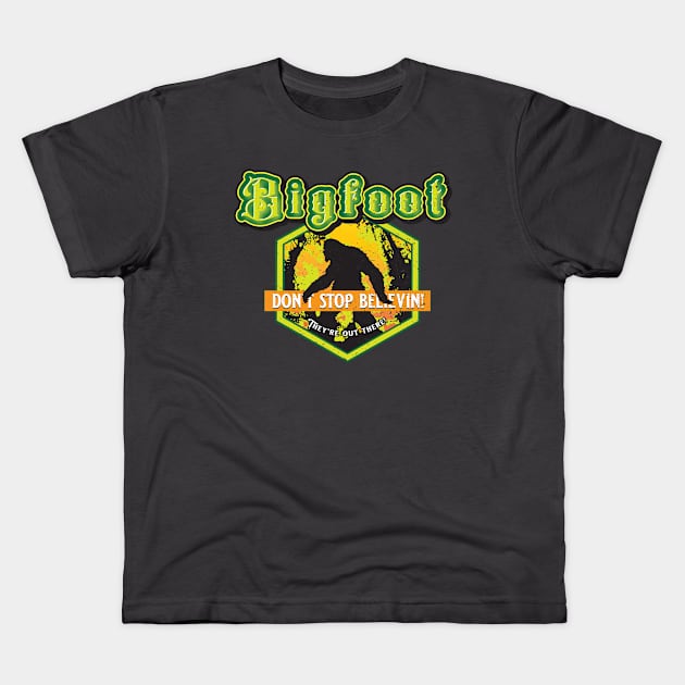 Big-foot (Rough) Kids T-Shirt by DavidLoblaw